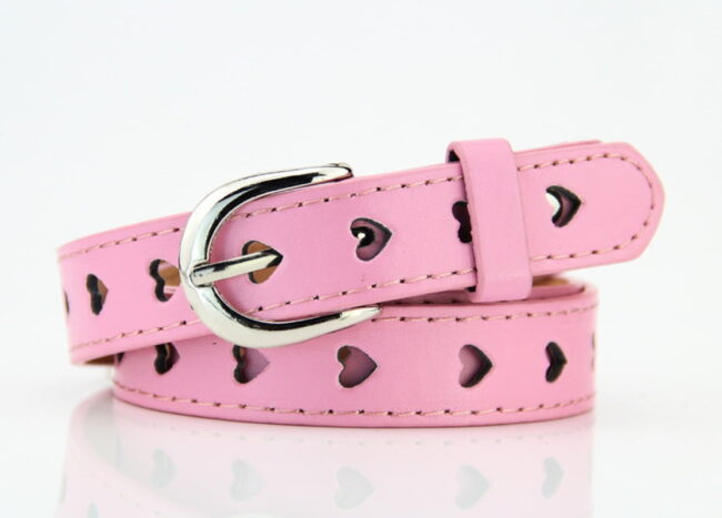 Harajuku Pink Belt Heart shaped Eyelet | Dress waist decoration PU Leather Waistband | Punk Goth Egirl Fashion 1